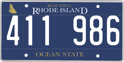 RI license plate 411986