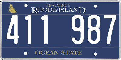RI license plate 411987