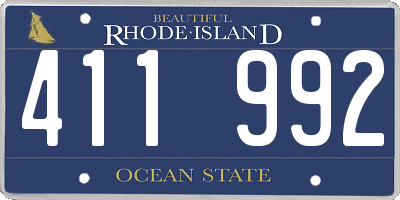 RI license plate 411992