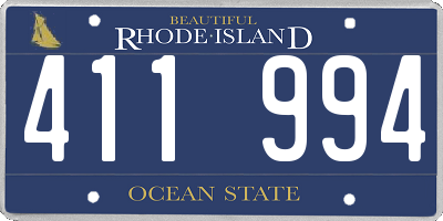 RI license plate 411994