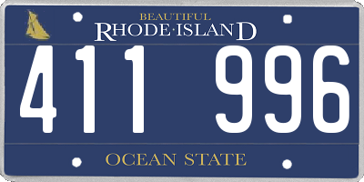 RI license plate 411996