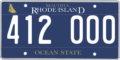 RI license plate 412000