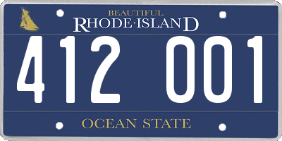 RI license plate 412001