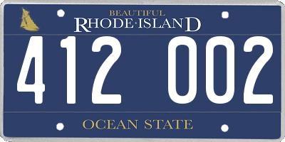 RI license plate 412002