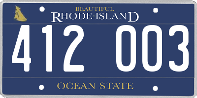 RI license plate 412003