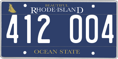 RI license plate 412004