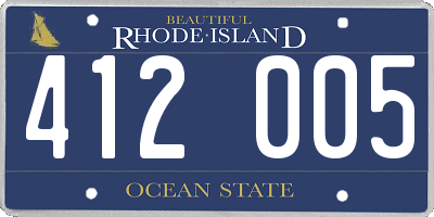 RI license plate 412005