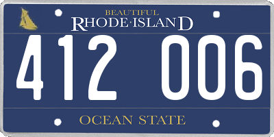 RI license plate 412006