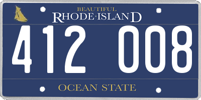 RI license plate 412008