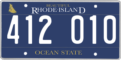 RI license plate 412010