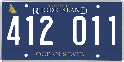 RI license plate 412011