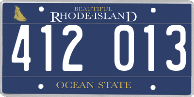 RI license plate 412013