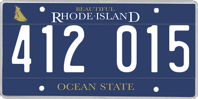 RI license plate 412015