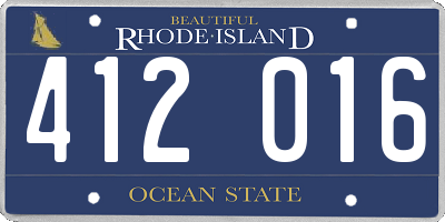 RI license plate 412016