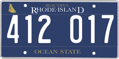 RI license plate 412017