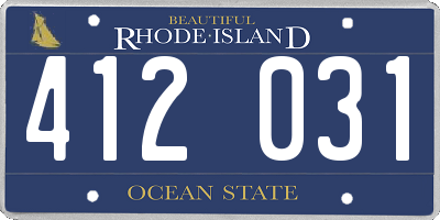 RI license plate 412031