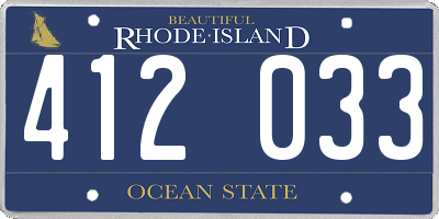 RI license plate 412033