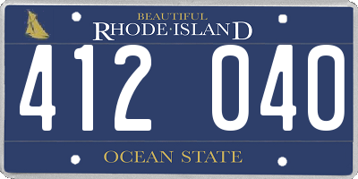 RI license plate 412040