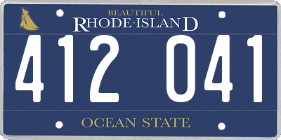 RI license plate 412041