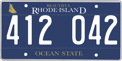 RI license plate 412042