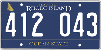 RI license plate 412043