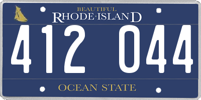 RI license plate 412044