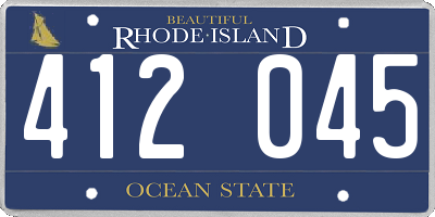 RI license plate 412045