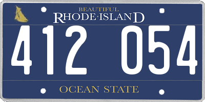 RI license plate 412054