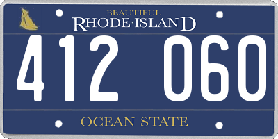 RI license plate 412060