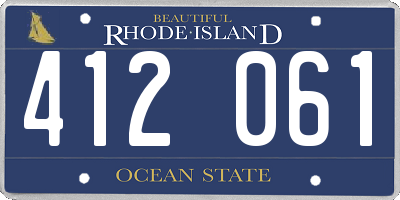 RI license plate 412061