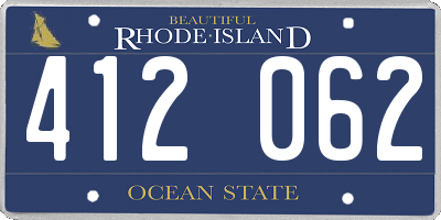 RI license plate 412062