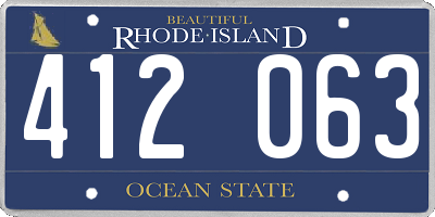 RI license plate 412063
