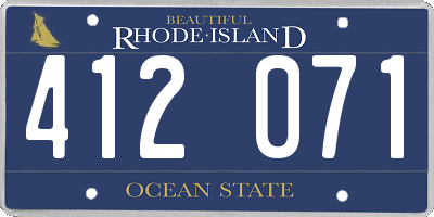 RI license plate 412071