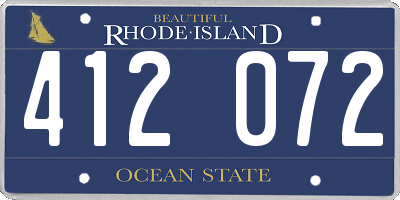 RI license plate 412072