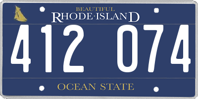 RI license plate 412074