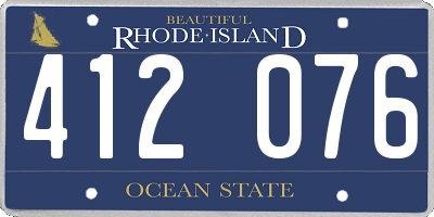 RI license plate 412076