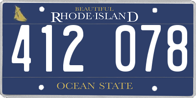 RI license plate 412078