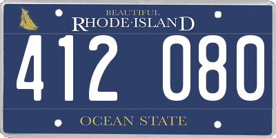 RI license plate 412080