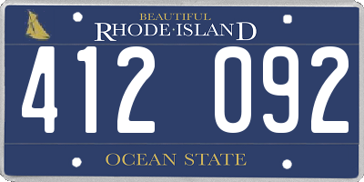 RI license plate 412092