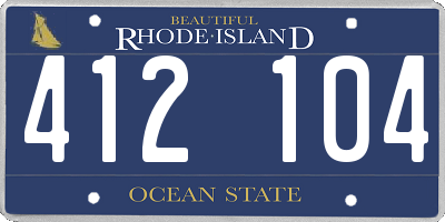 RI license plate 412104