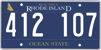 RI license plate 412107