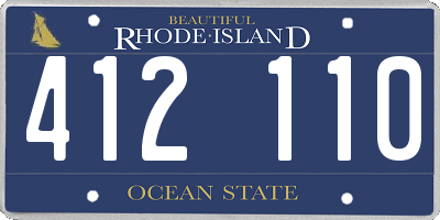 RI license plate 412110