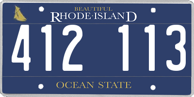 RI license plate 412113
