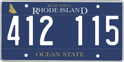 RI license plate 412115