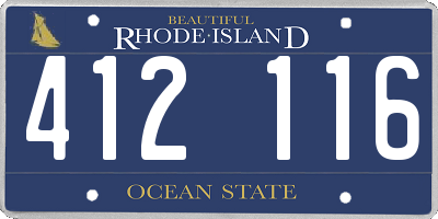 RI license plate 412116
