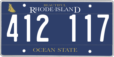 RI license plate 412117
