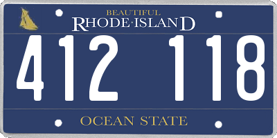 RI license plate 412118