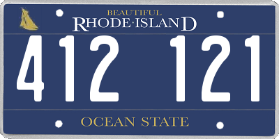 RI license plate 412121
