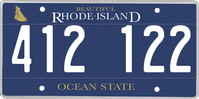 RI license plate 412122