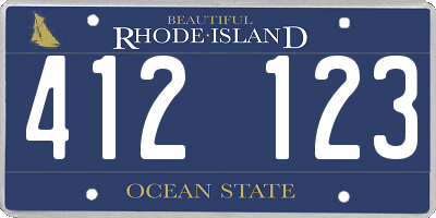 RI license plate 412123